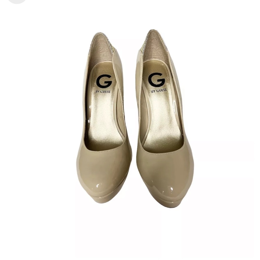 Guess Nude 3.5 heels with Gold Snake Skin sz8